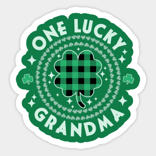 One Lucky Grandma Green Nana Irish Shamrocks St Patricks Day Sticker